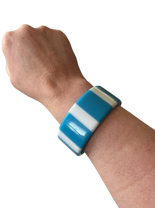 BLUE & WHITE STRIPED BANGLE
