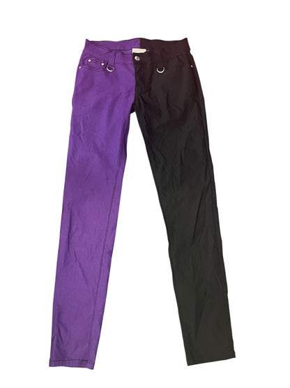 BANNED PURPLE & BLACK SKINNY PANTS | S