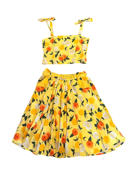 COLLECTIF YELLOW HYDRANGEA TWO PIECE DRESS | 14