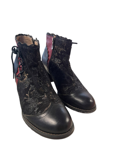 HELLIUM LEATHER BROCADE ANKLE BOOTS | 40