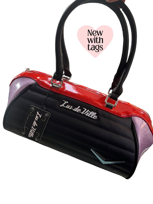 LUX DE VILLE  PINK & RED GLITTER  BAG