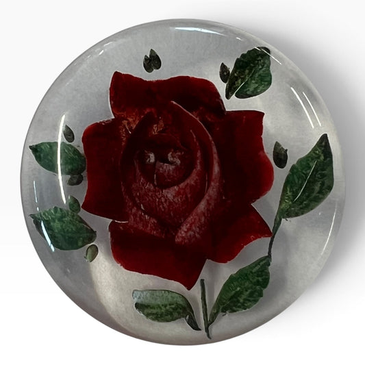 RED ROSE LUCITE BROOCH