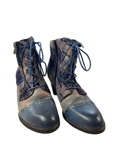 MAHER BLUE TARTAN BOOTS |41