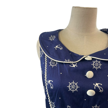 VOODOO VIXEN BLUE NAUTICAL TOP | L