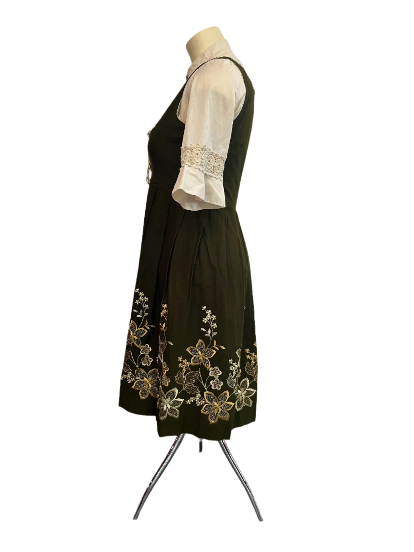 AUTHENTIC DIRNDL OLIVE DRESS SZ 16