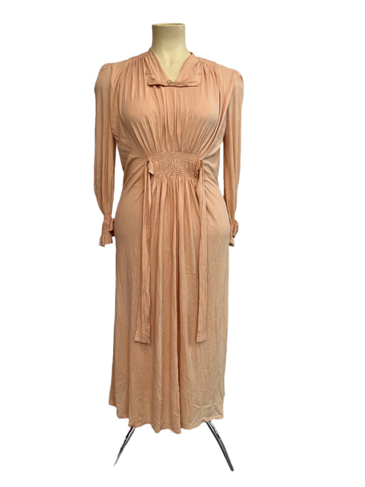 DREAMY PEACH 1940s DRESS SZ 14