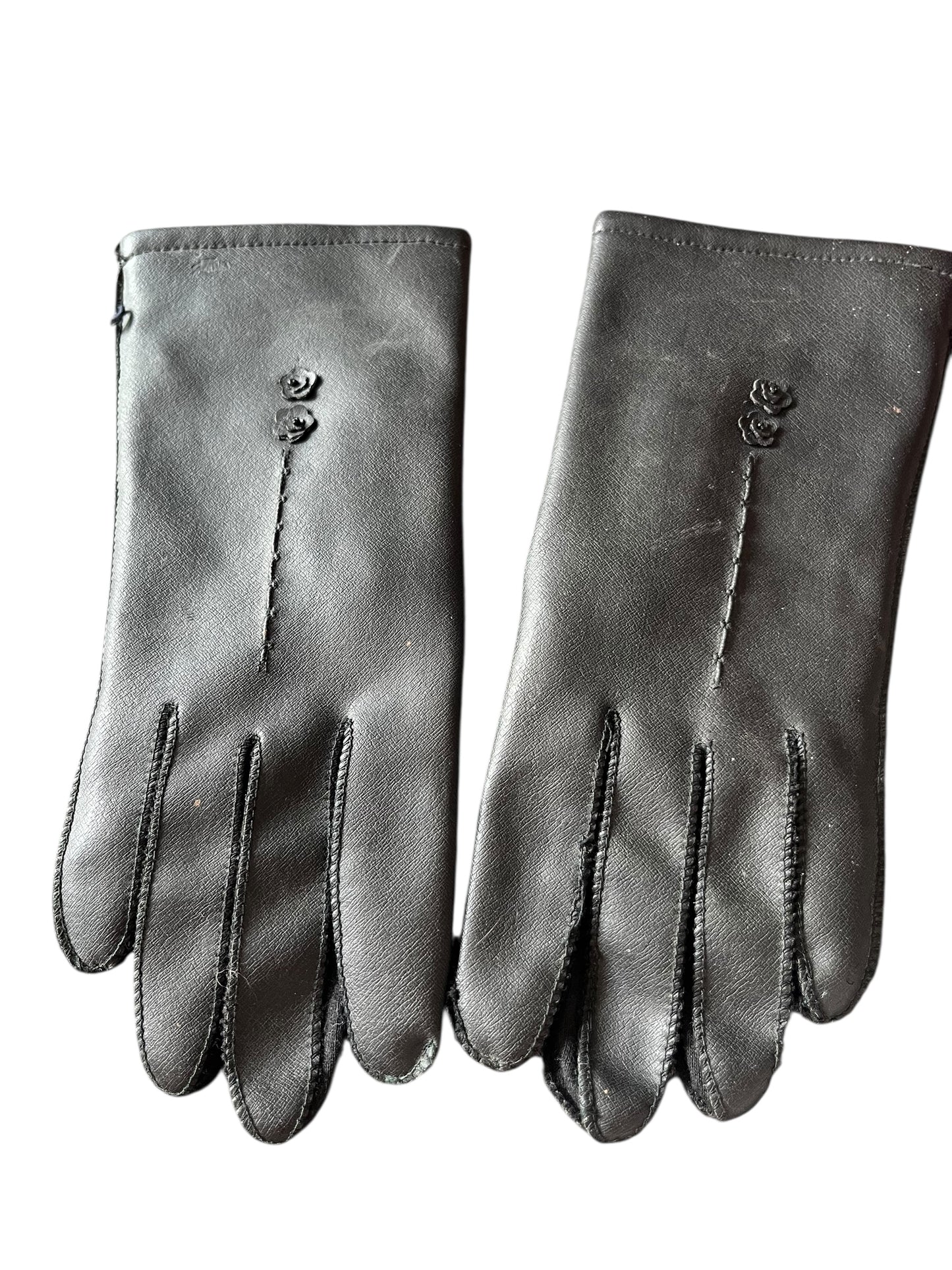 BLACK LEATHER DRIVING GLOVES