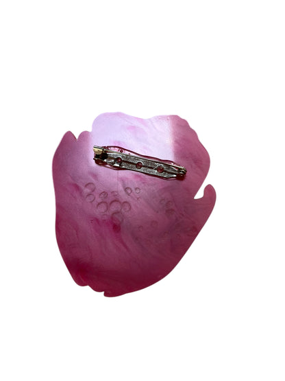 PINK LILYPAD FROG BROOCH