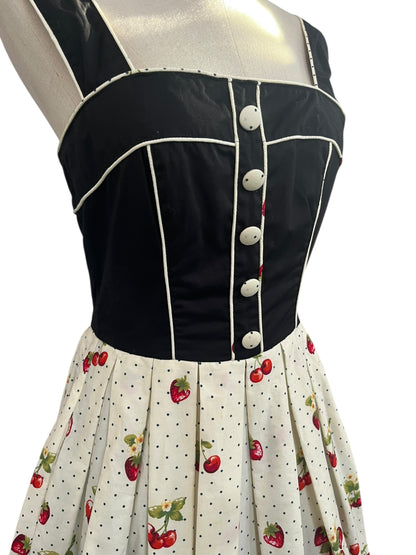 NINETEEN 50 STRAWBERRY & CHERRIES DRESS M/10-12