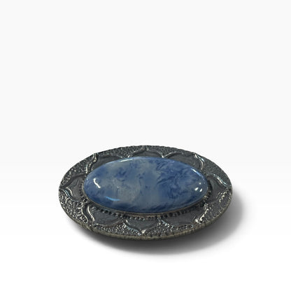 RUSKIN POTTERY BLUE BROOCH
