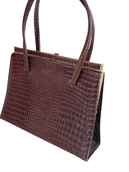 LEATHER MOCK CROC BAG