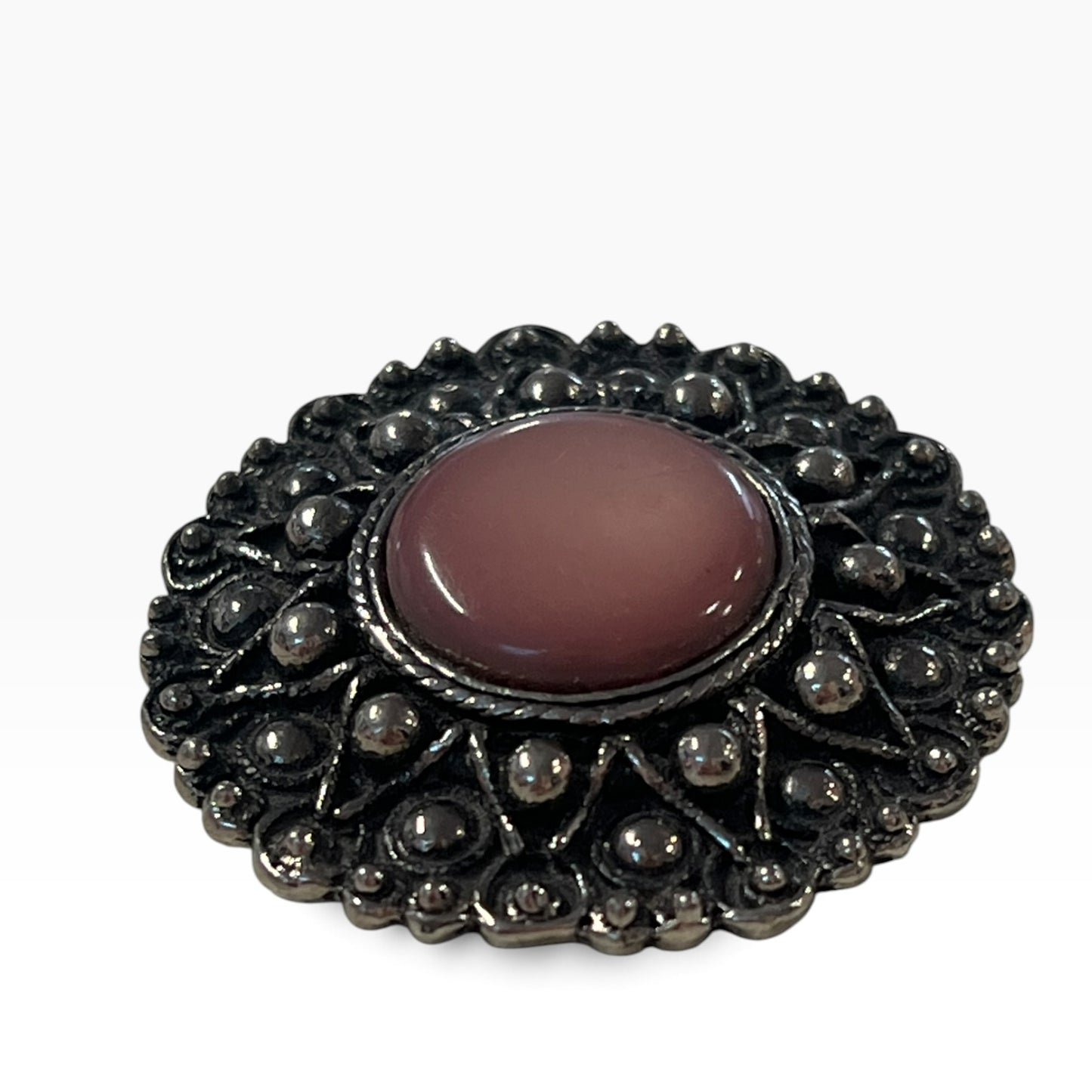 MEXICAN SILVER PINK BROOCH