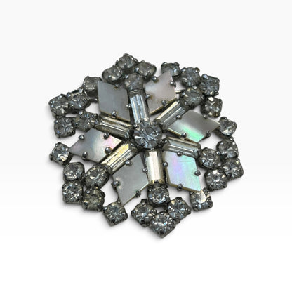 MOTHER OF PEARL SNOWFLAKE BROOCH