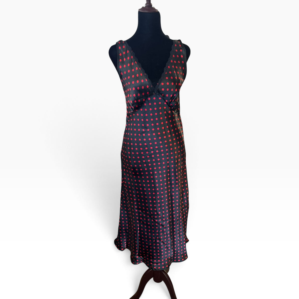 BLACK & RED POLKA DOT NIGHTIE | S
