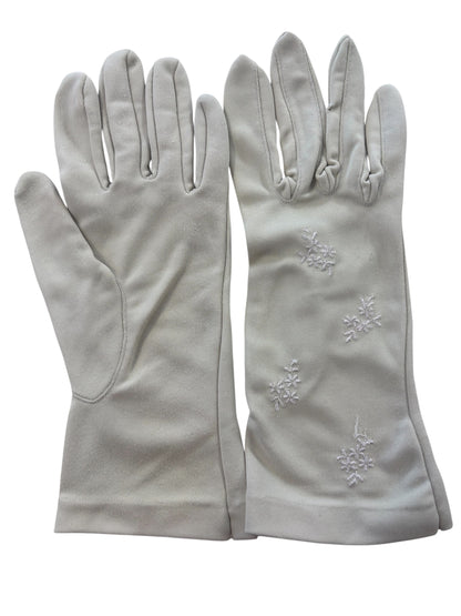 BEIGE EMBROIDERED GLOVES