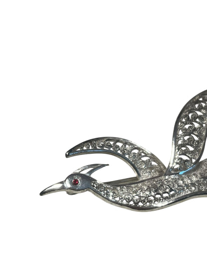 STERLING FIREBIRD BROOCH
