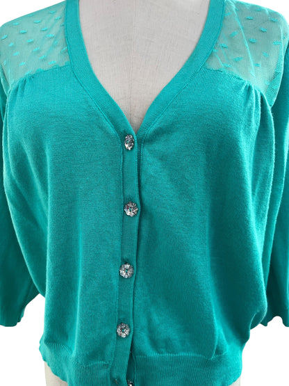 CITY CHIC TEAL BLUE CARDIGAN SZ M