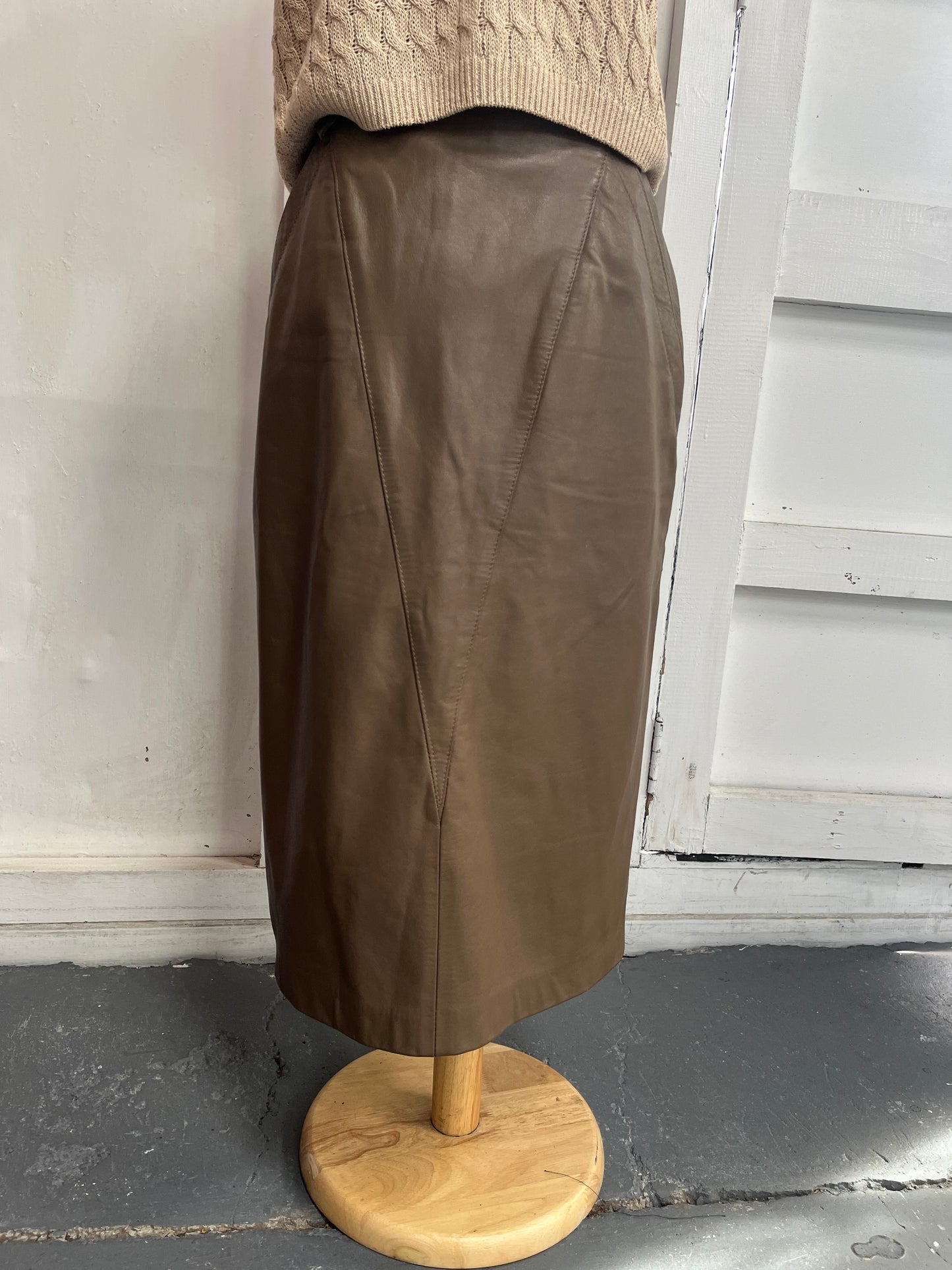 80'S LEATHER SKIRT SZ 8