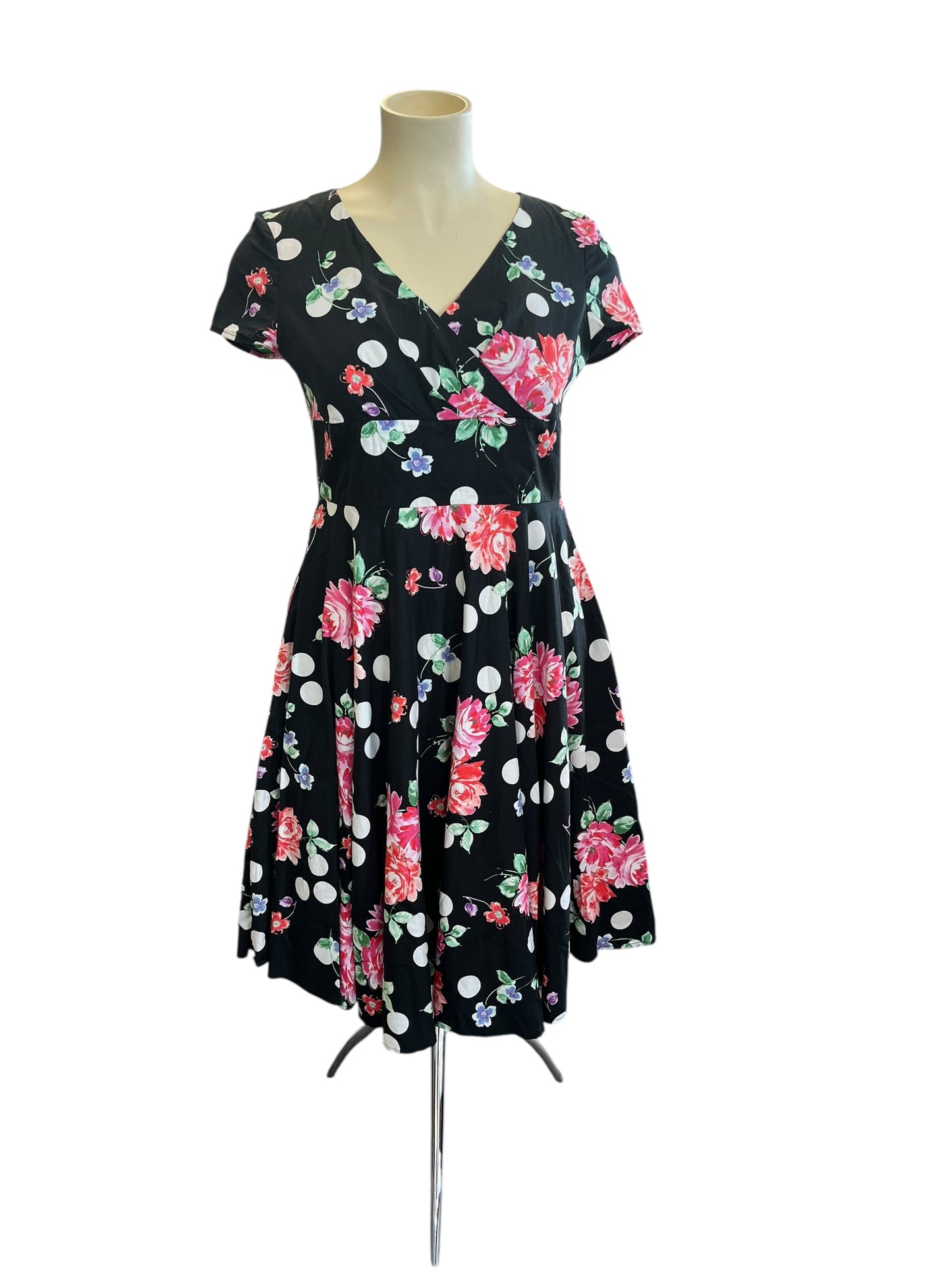 HELLBUNNY FLORAL & POLKADOT DRESS | XL