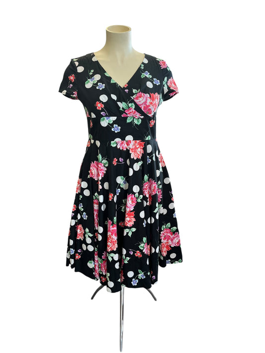 HELLBUNNY FLORAL & POLKADOT DRESS | XL