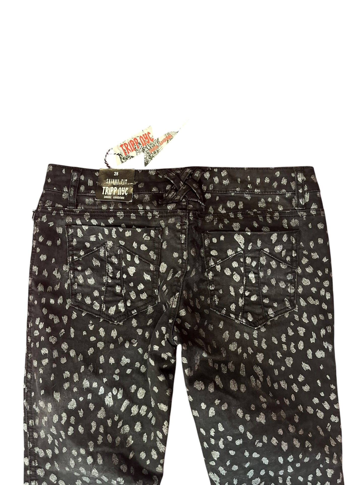 TRIPP NYC BLACK LEOPARD GLITTER SKINNY JEAN | 28