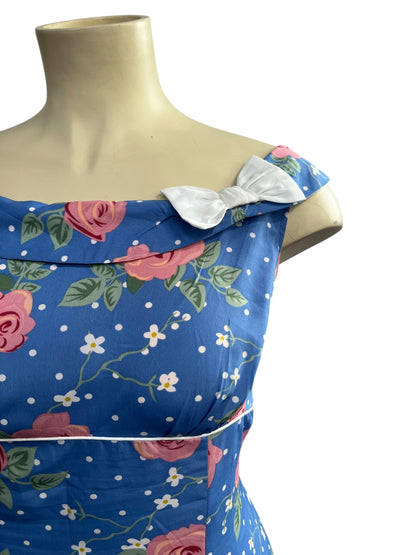 HELLBUNNY BLUE ROSE DRESS | 4xl