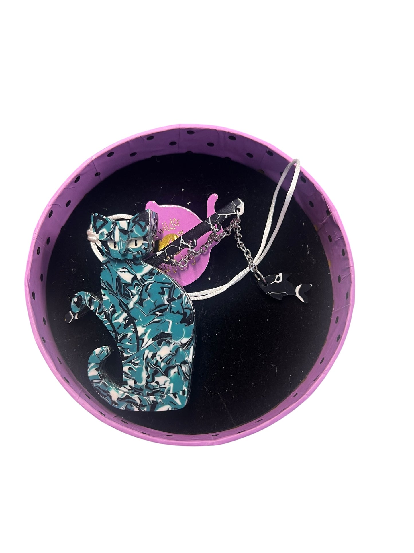 ERSTWILDER - THE FAMOUS FISHING CAT BROOCH LARGE