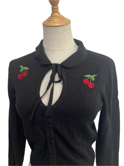 REVIVIAL CHERRY CARDIGAN SZ 8