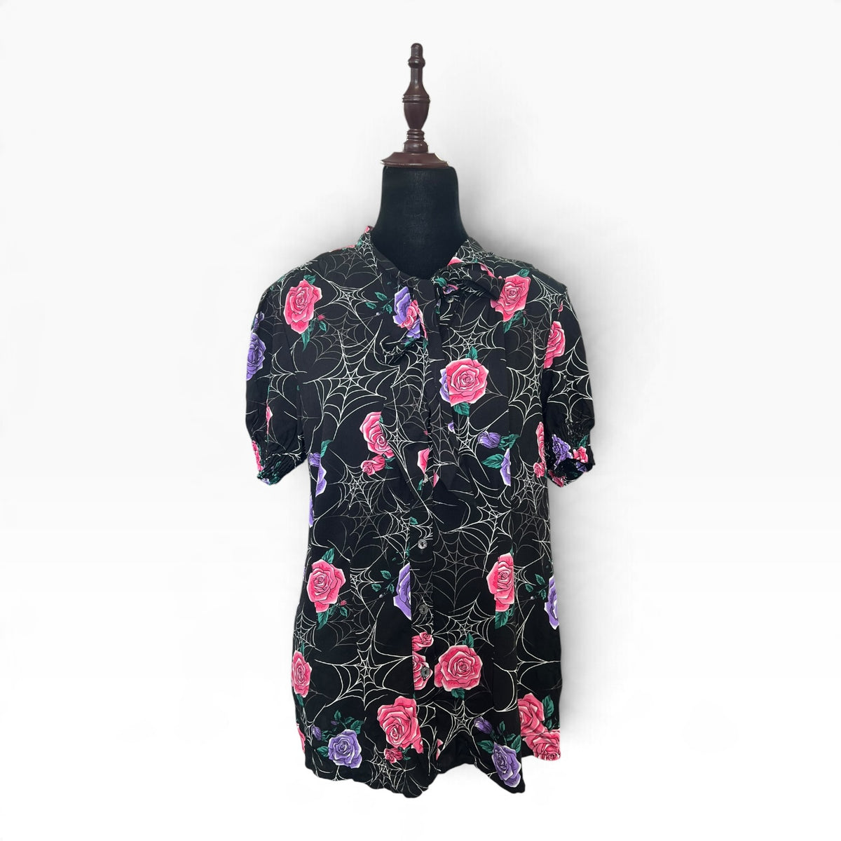 HELL BUNNY ROSES & SPIDER TOP | M