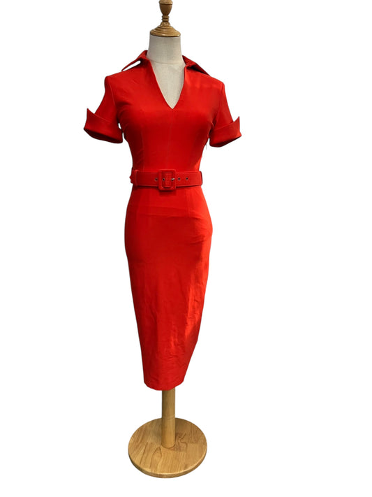 ZOE VINE ORANGE PENCIL DRESS | 8