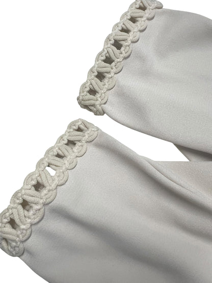 CREAM DETAILED CUFF GLOVES
