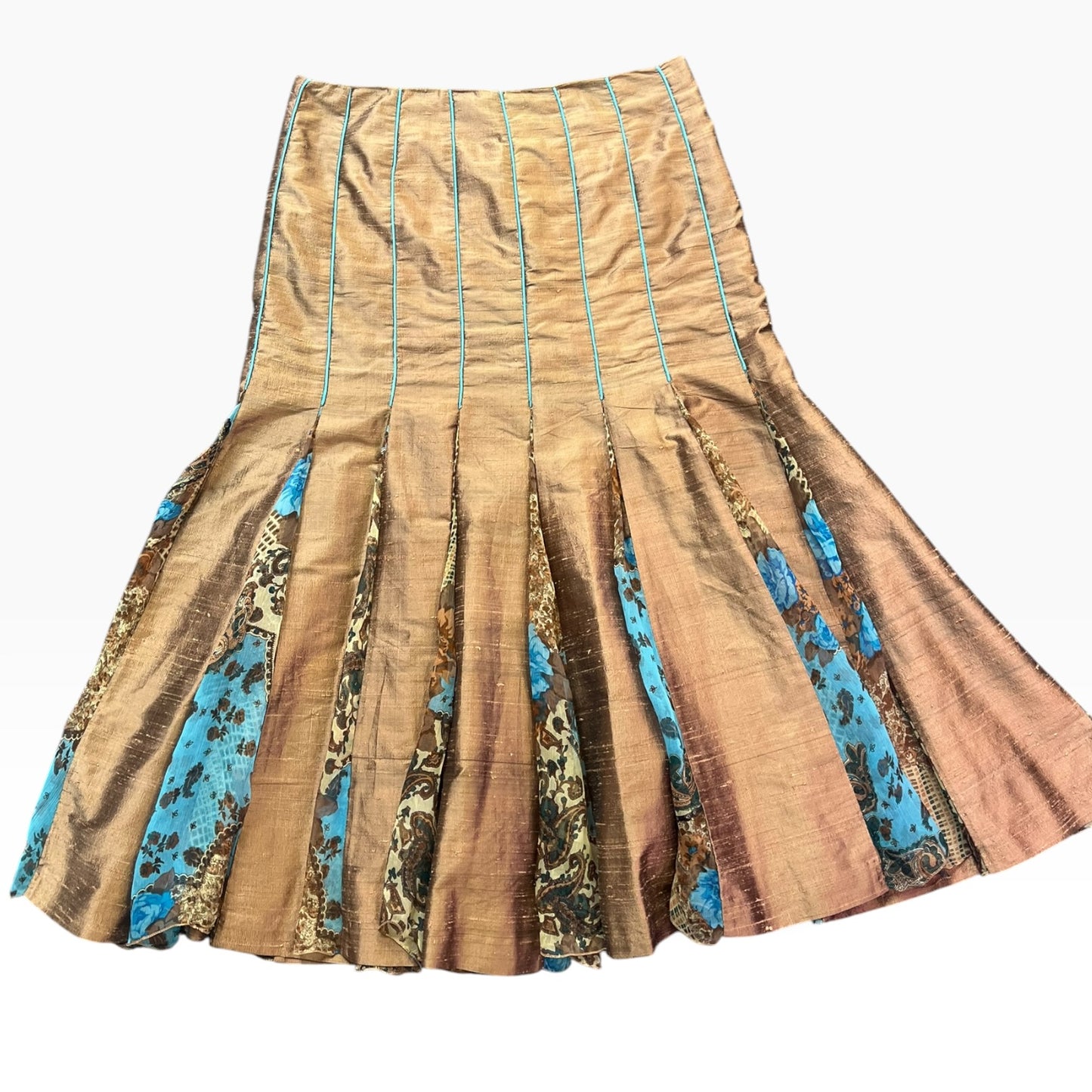 JAN COOKE GOLD SILK SKIRT | 14