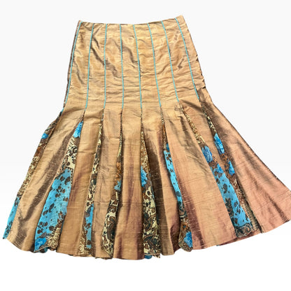 JAN COOKE GOLD SILK SKIRT | 14