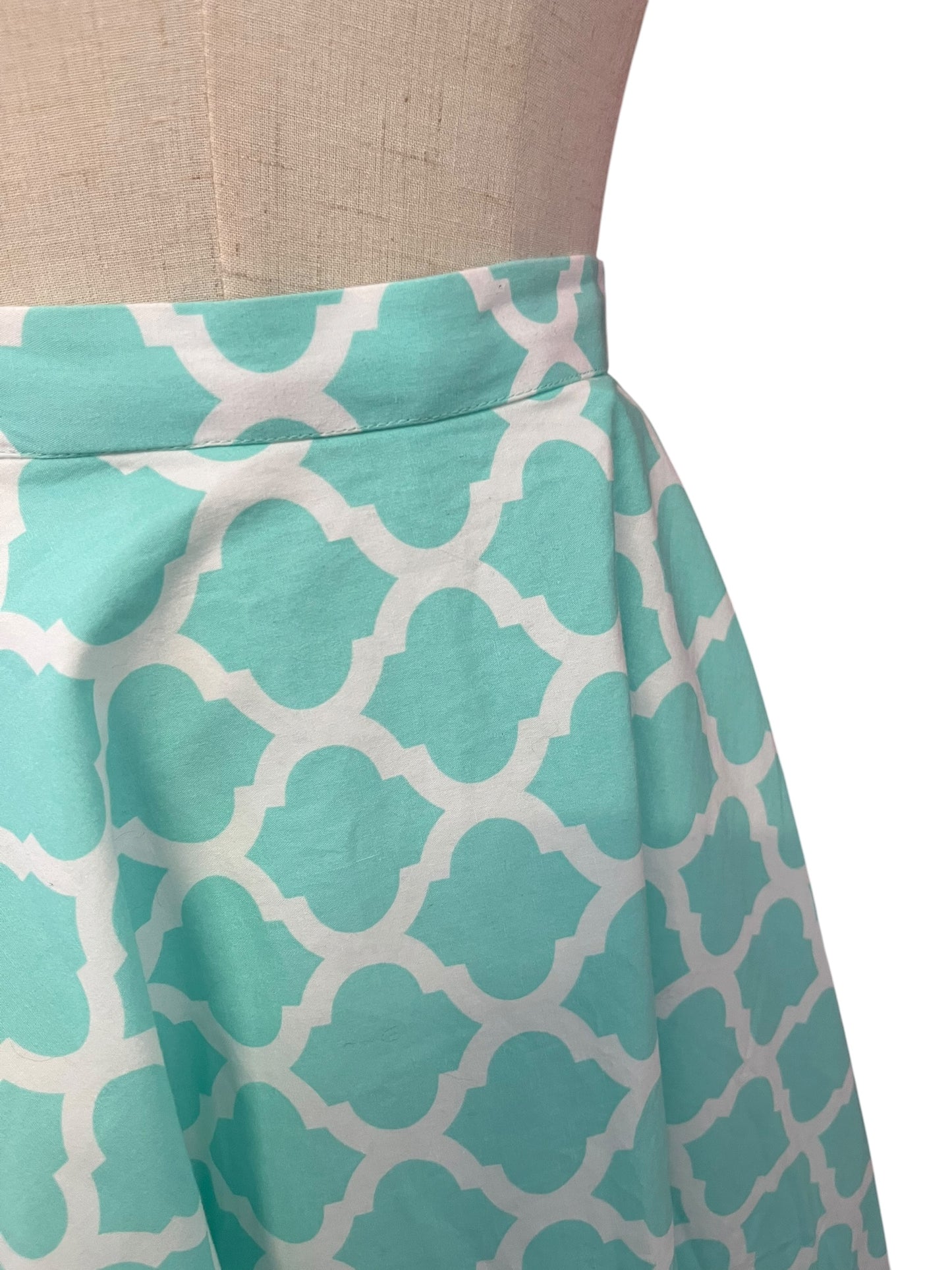 TEAL DECO PRINT SKIRT | 16