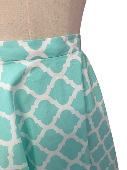 TEAL DECO PRINT SKIRT | 16