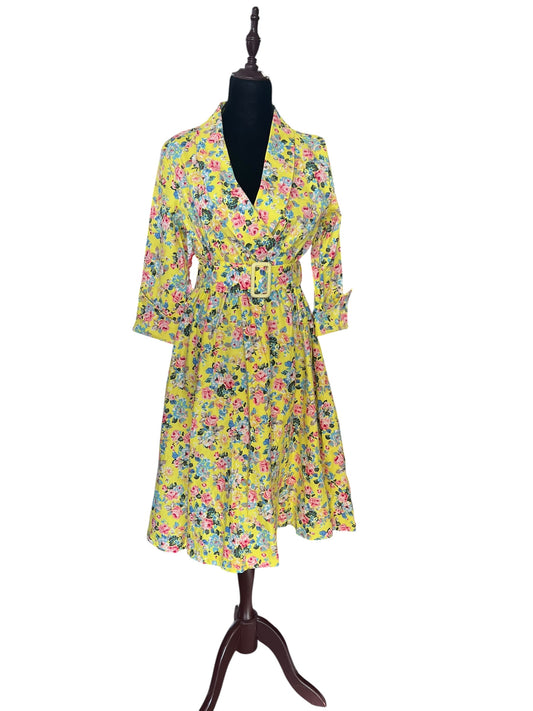 LINDY BOP YELLOW BLOOM DRESS | 12