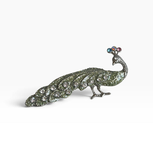 SPARKLING PEACOCK BROOCH
