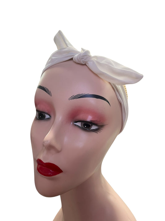 WHITE BOW HAIR BAND