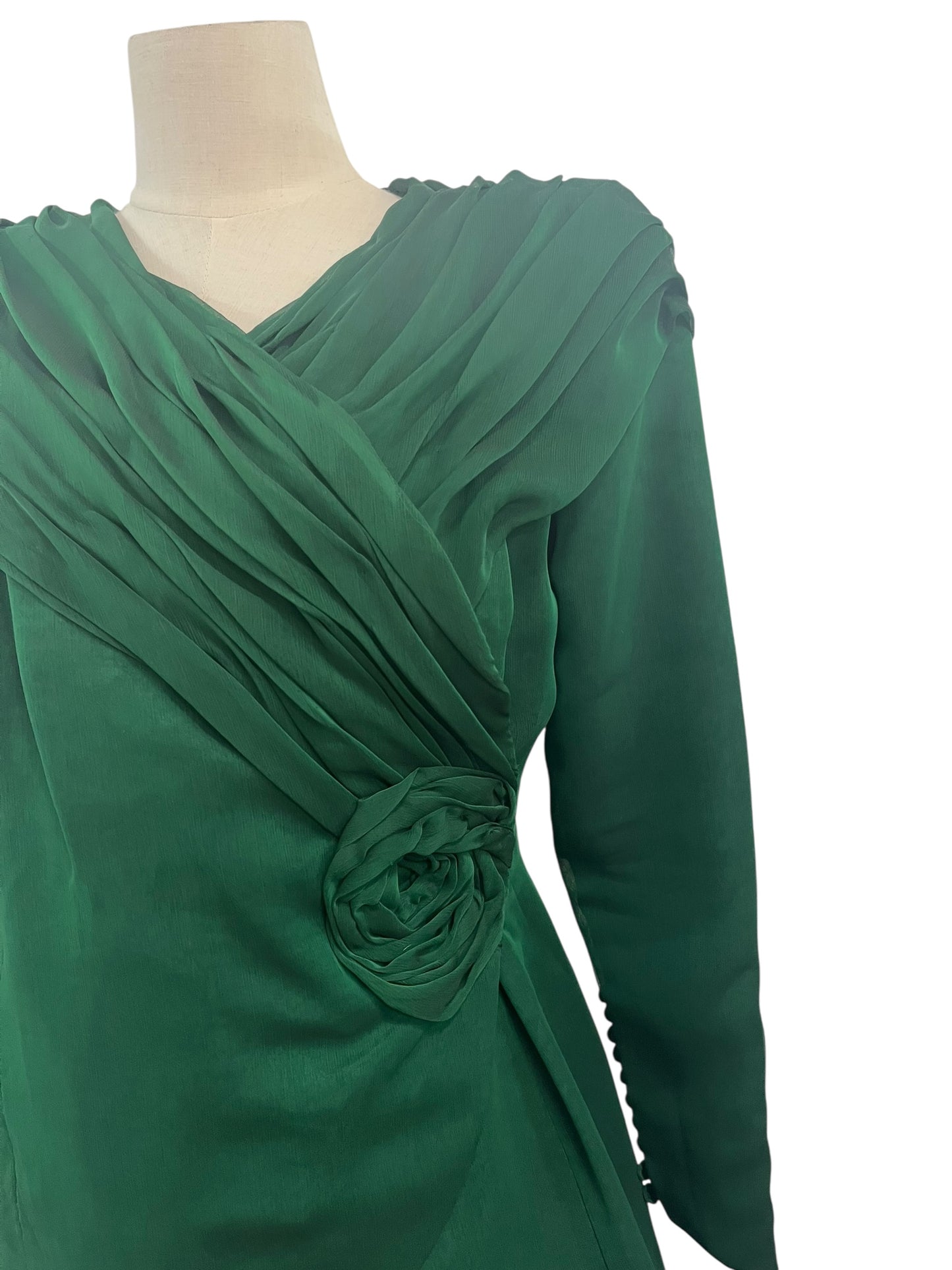 GREEN SILK SKIRT & JACKET | 10