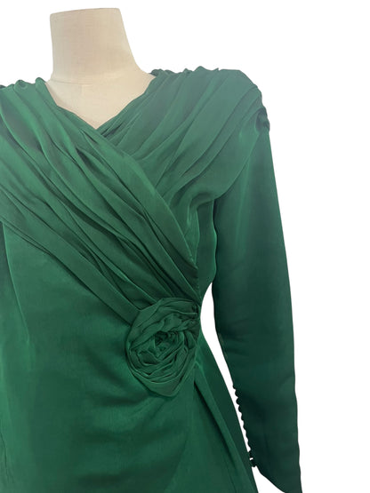 GREEN SILK SKIRT & JACKET | 10