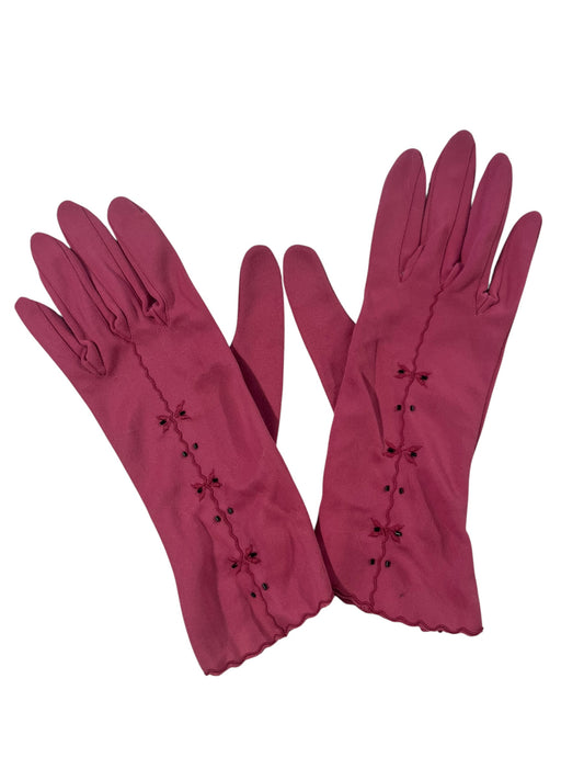 DUSKY PINK BEADED GLOVES