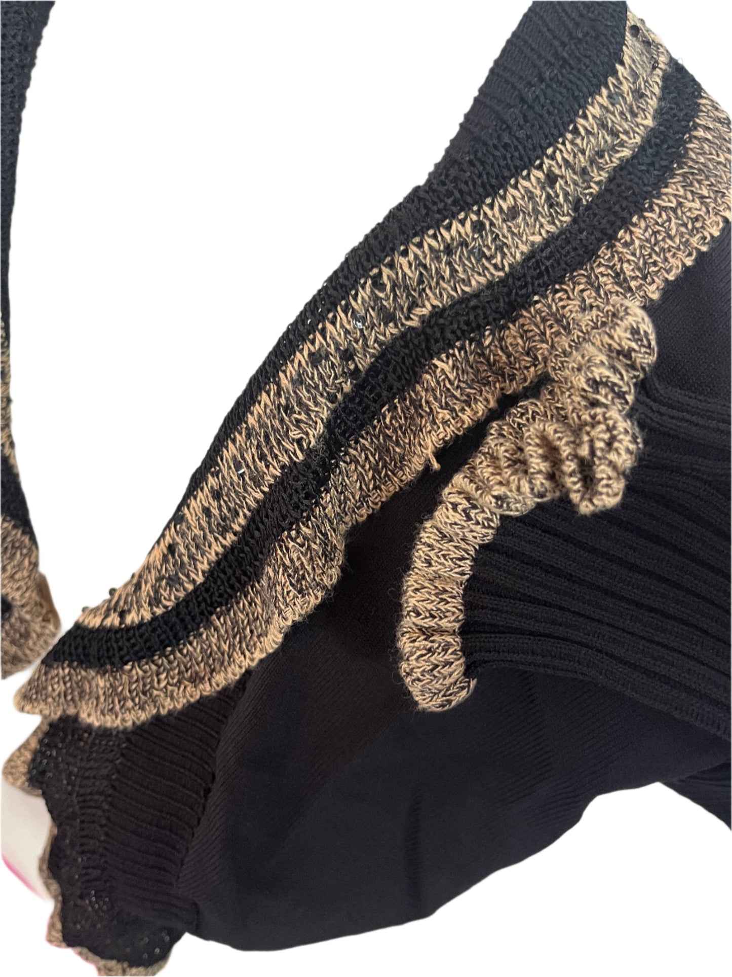 DIDER GOLD & BLACK RUFFLE BOLERO SZ 14