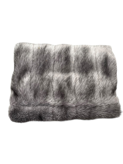 FAUX GREY FUR MUFF