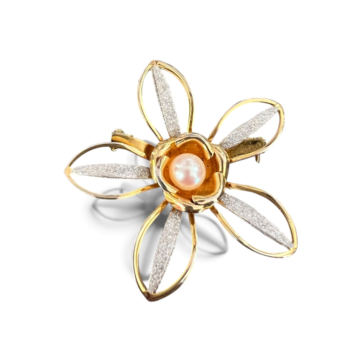 GOLD & SILVER DAISY BROOCH