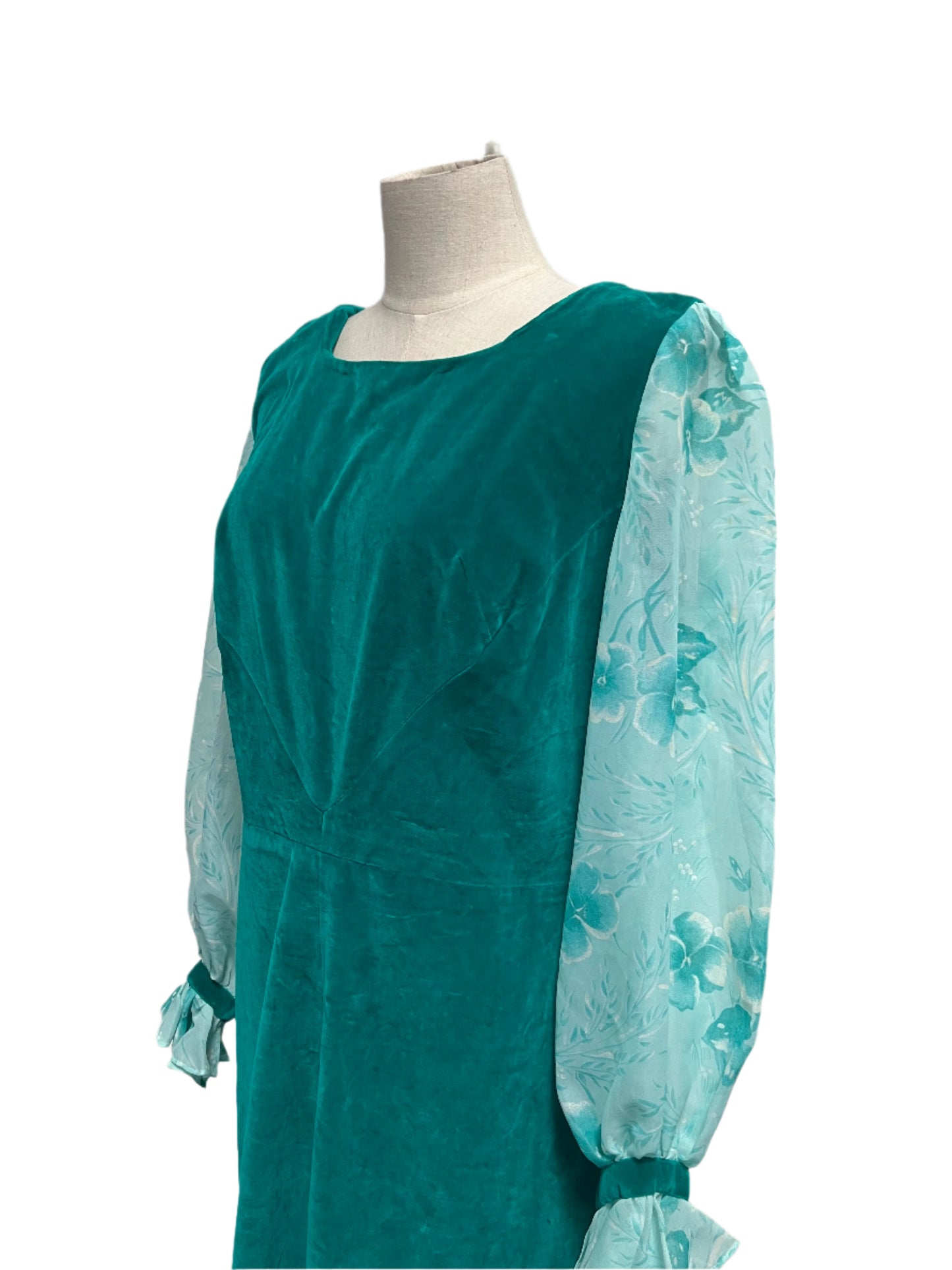 TEAL VELVET CHIC DRESS sz 12