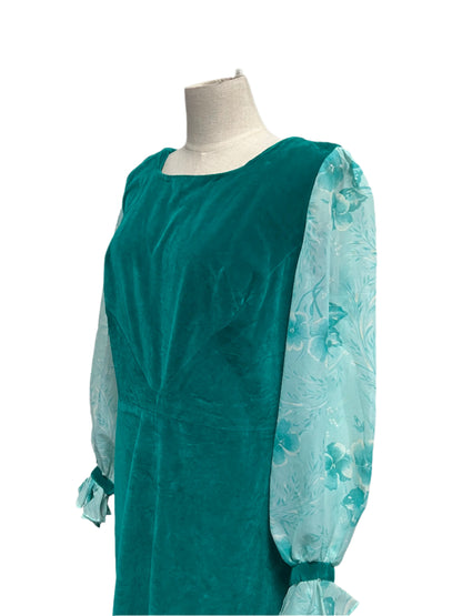 TEAL VELVET CHIC DRESS sz 12