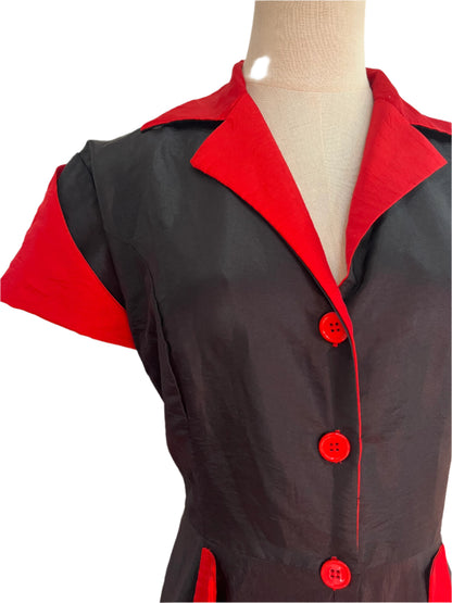 BLACK & RED DINER DRESS SZ 14