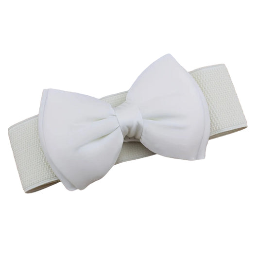 WHITE BOW ELASTIC BELT | S
