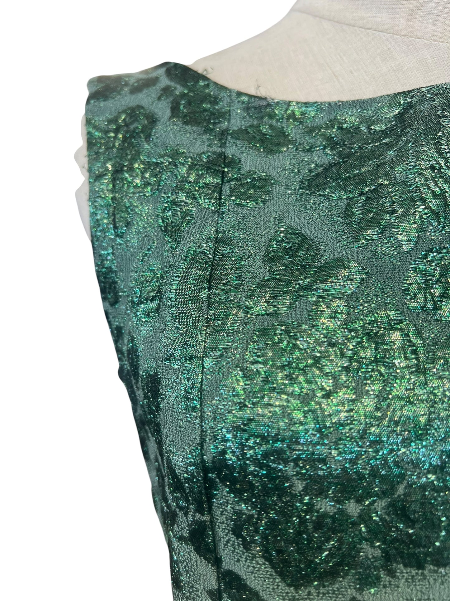 METALLIC GREEN ROSE DRESS | 8