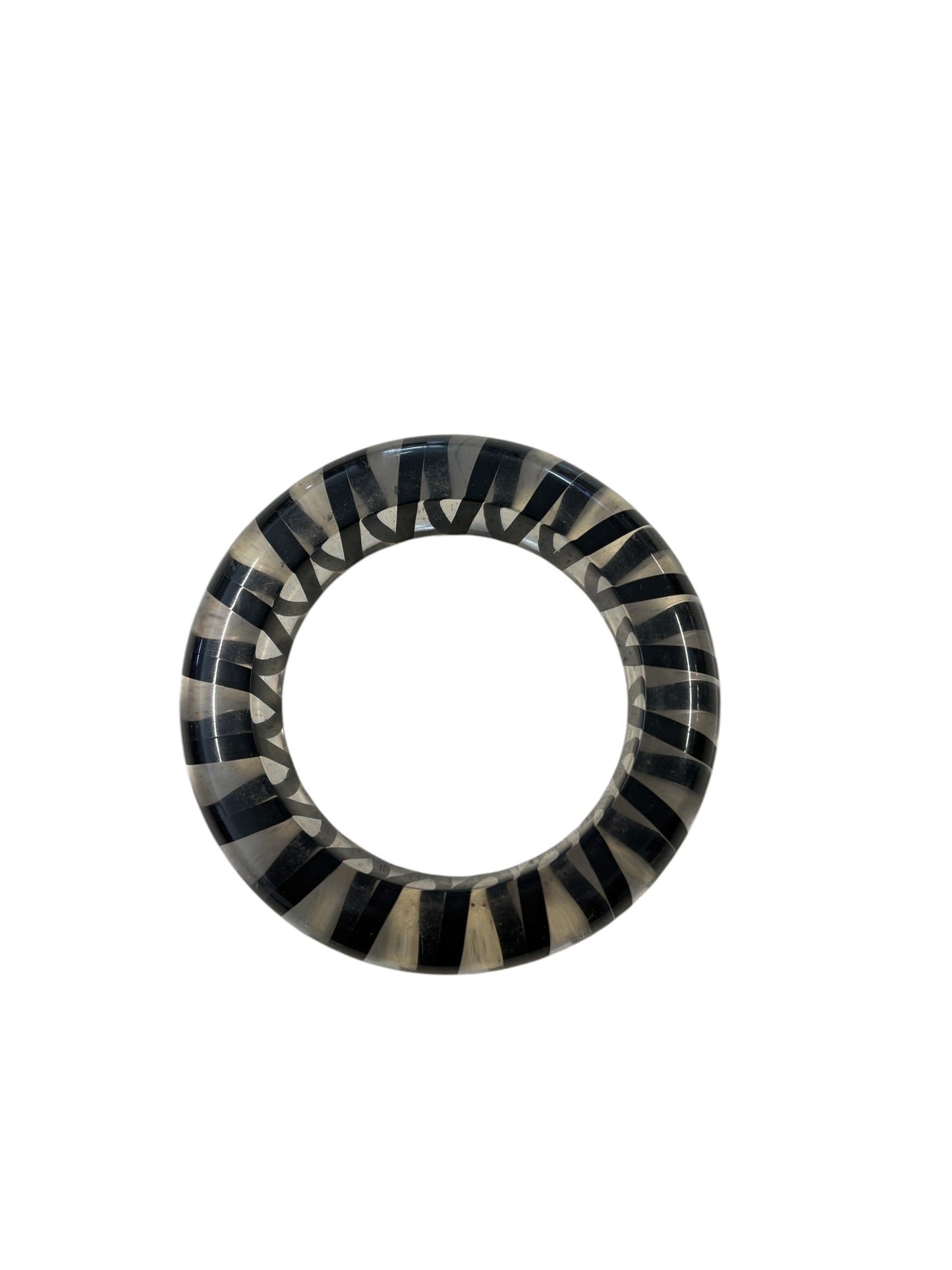 CLEAR BLACK RIBBON BANGLE